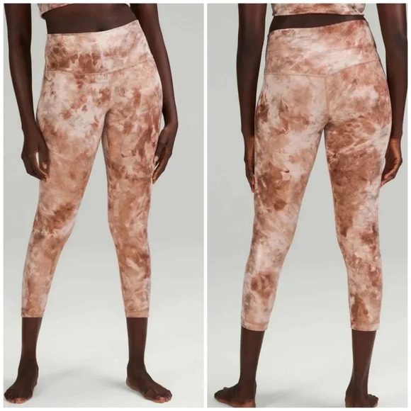 Lululemon Womens Size 6 Align 23" Shine Diamond Dye Misty Shell Crop Leggings - Picture 1 of 9